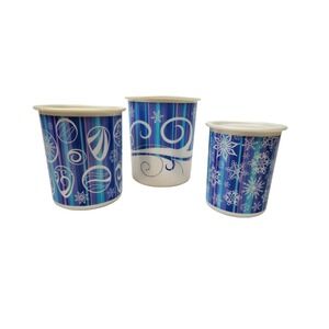 Vintage Tupperware Winter Pearl Holiday Stacking Canister Set 3 Piece Set